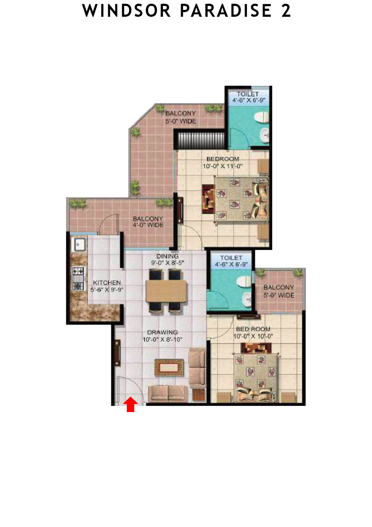 Windsor Paradise 2 Block G Unit 35B (Type 10) Floor Plan
