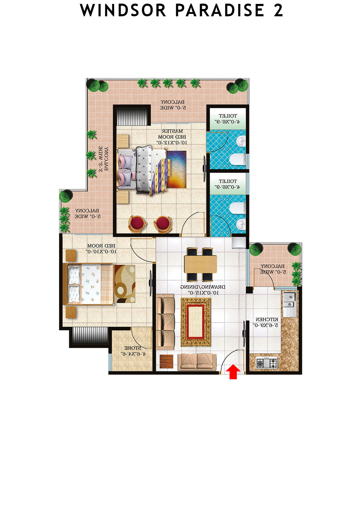 Windsor Paradise 2 Block G Unit 45 (Type 8) Floor Plan