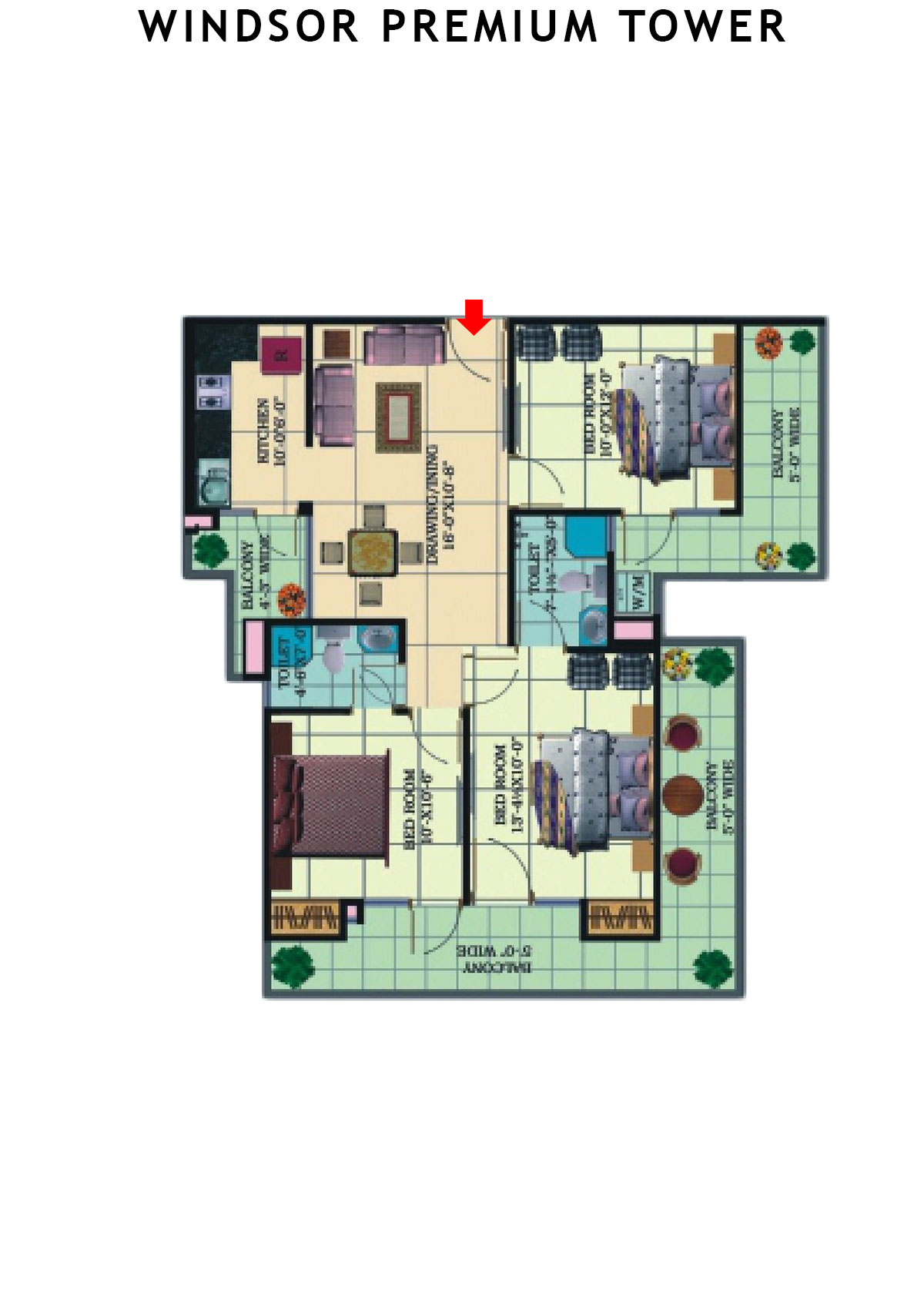 Windsor Premium Tower Tower H Unit 1 (Type 7) Floor Plan