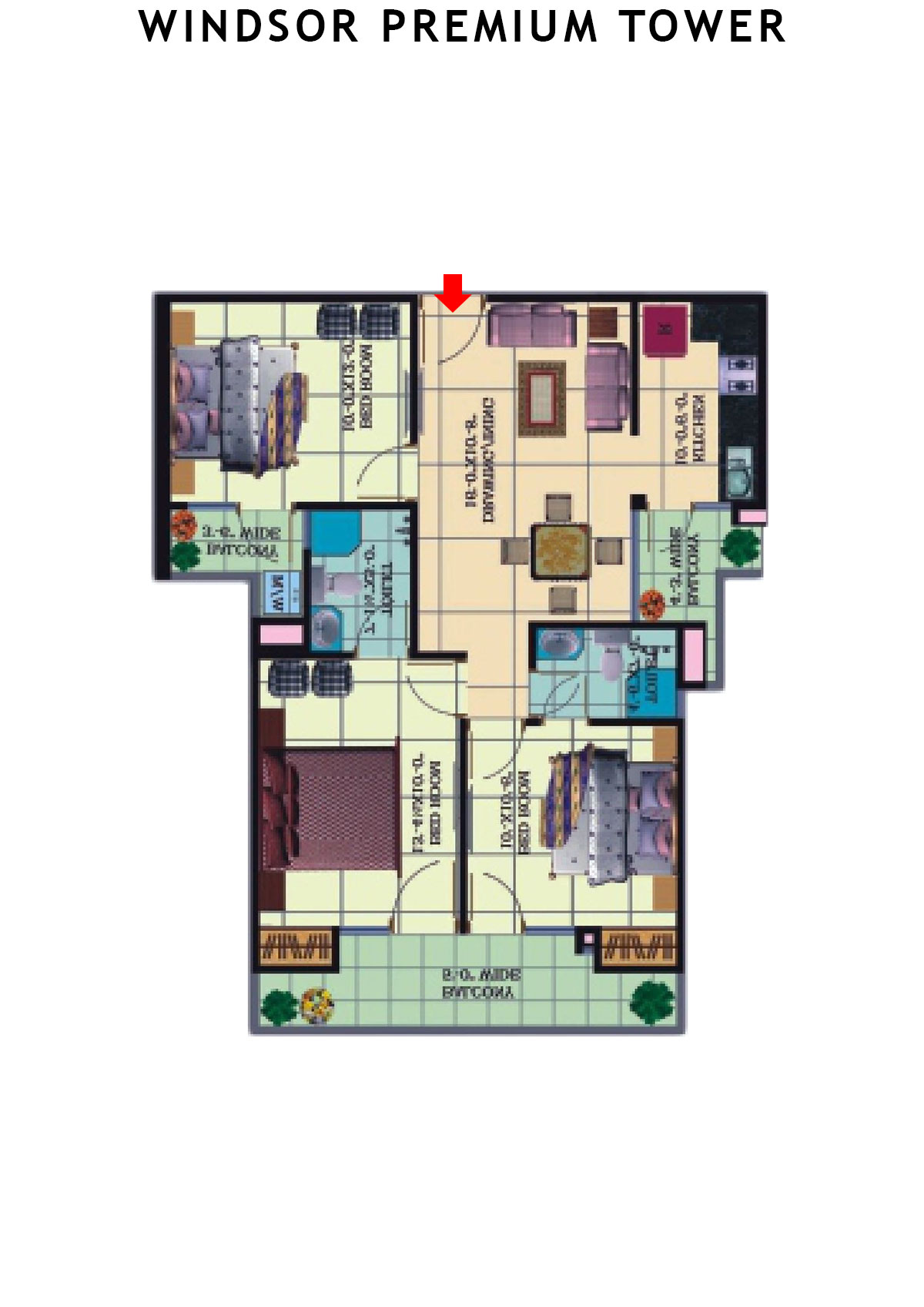 Windsor Premium Tower Tower H Unit 2 (Type 6) Floor Plan