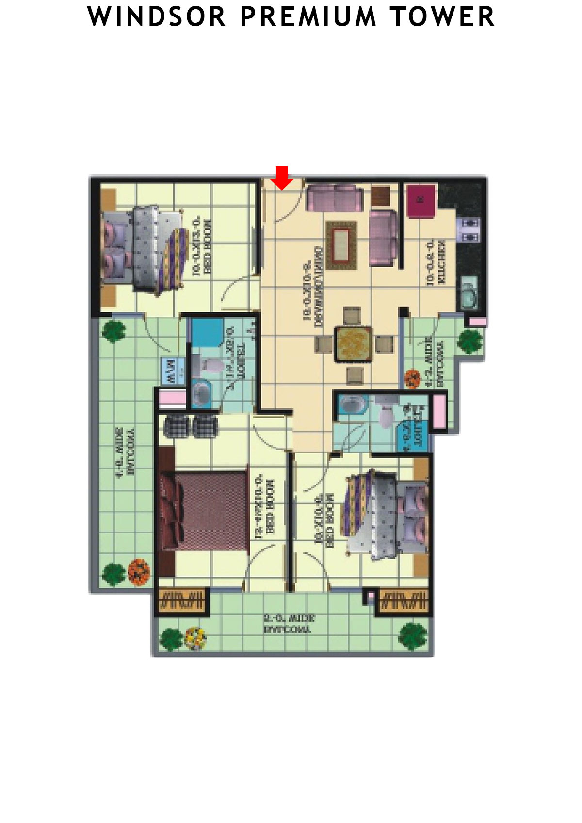 Windsor Premium Tower Tower H Unit 4 (Type 5) Floor Plan