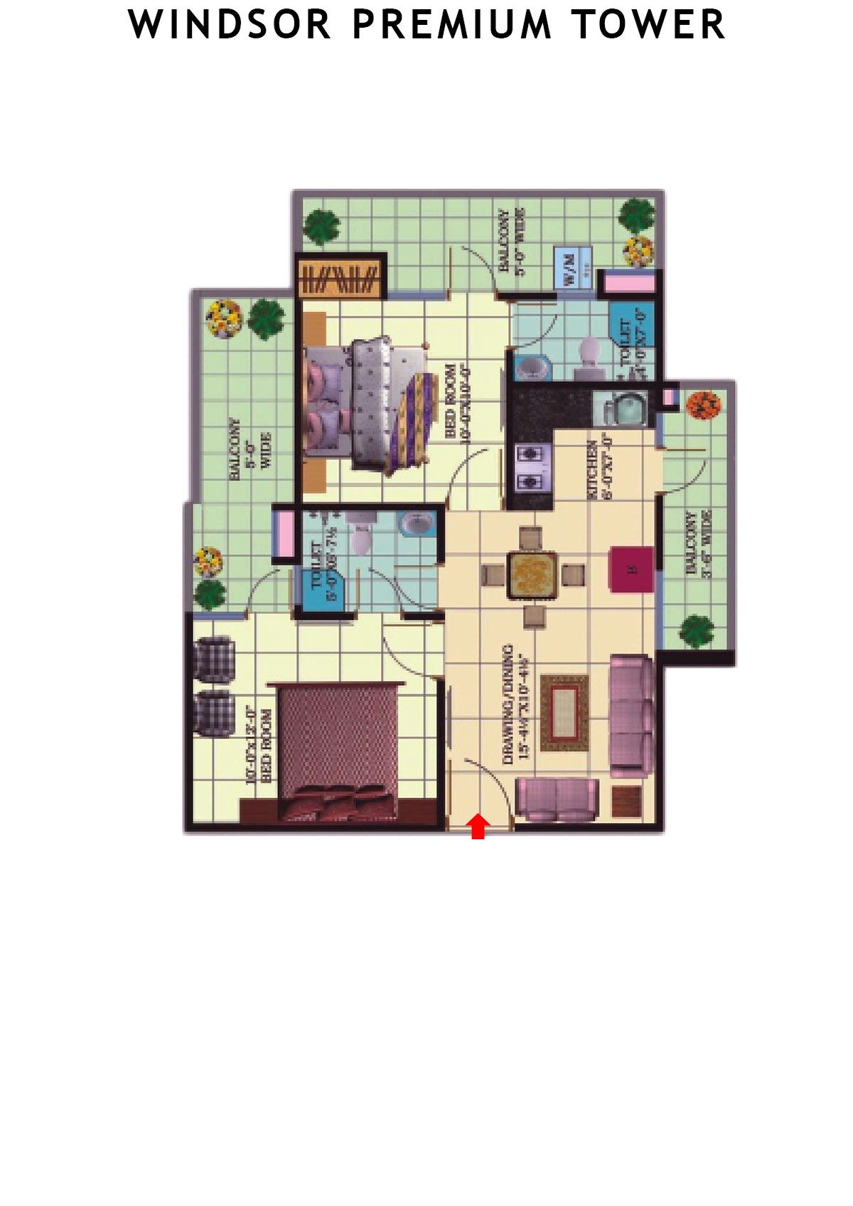 Windsor Premium Tower Tower H Unit 5 (Type 4) Floor Plan