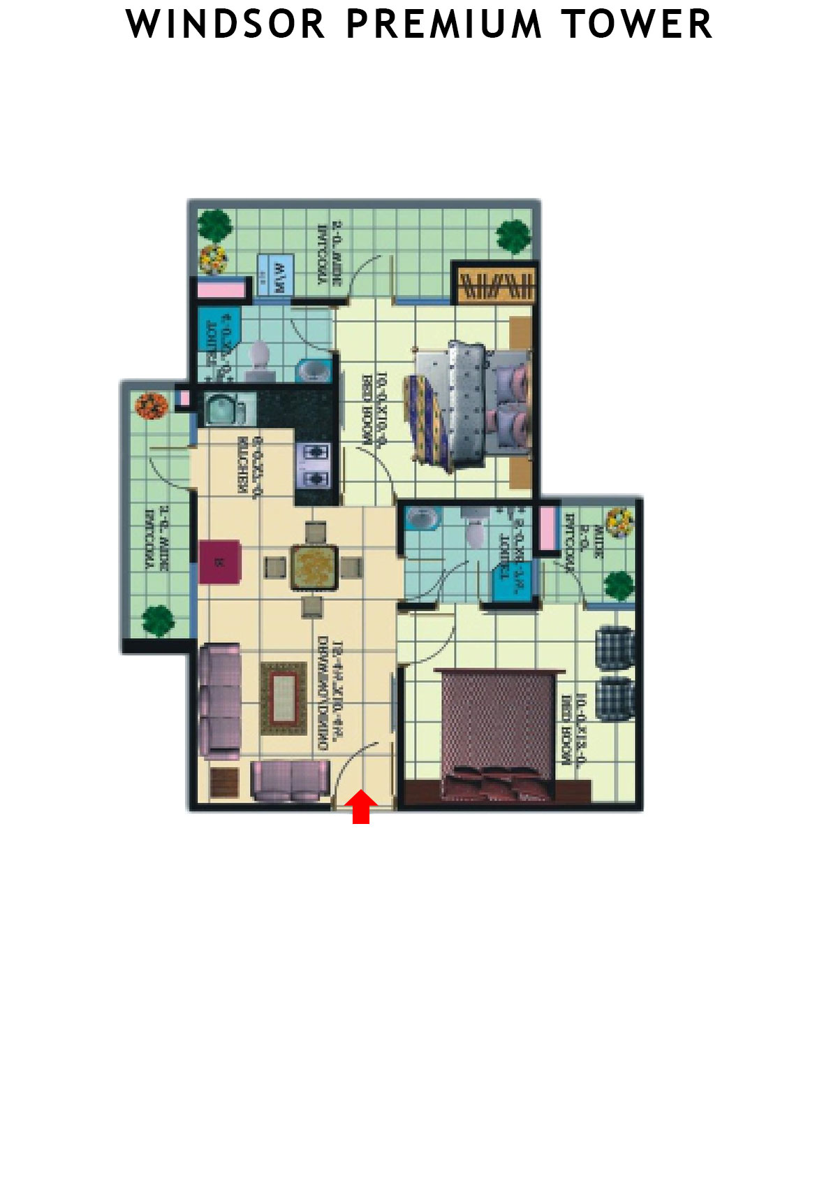 Windsor Premium Tower Tower H Unit 6 (Type 3) Floor Plan