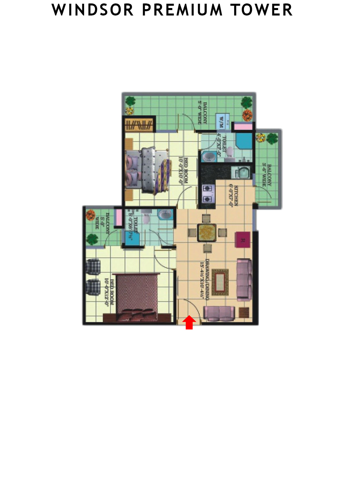 Windsor Premium Tower Tower H Unit 7 (Type 2) Floor Plan