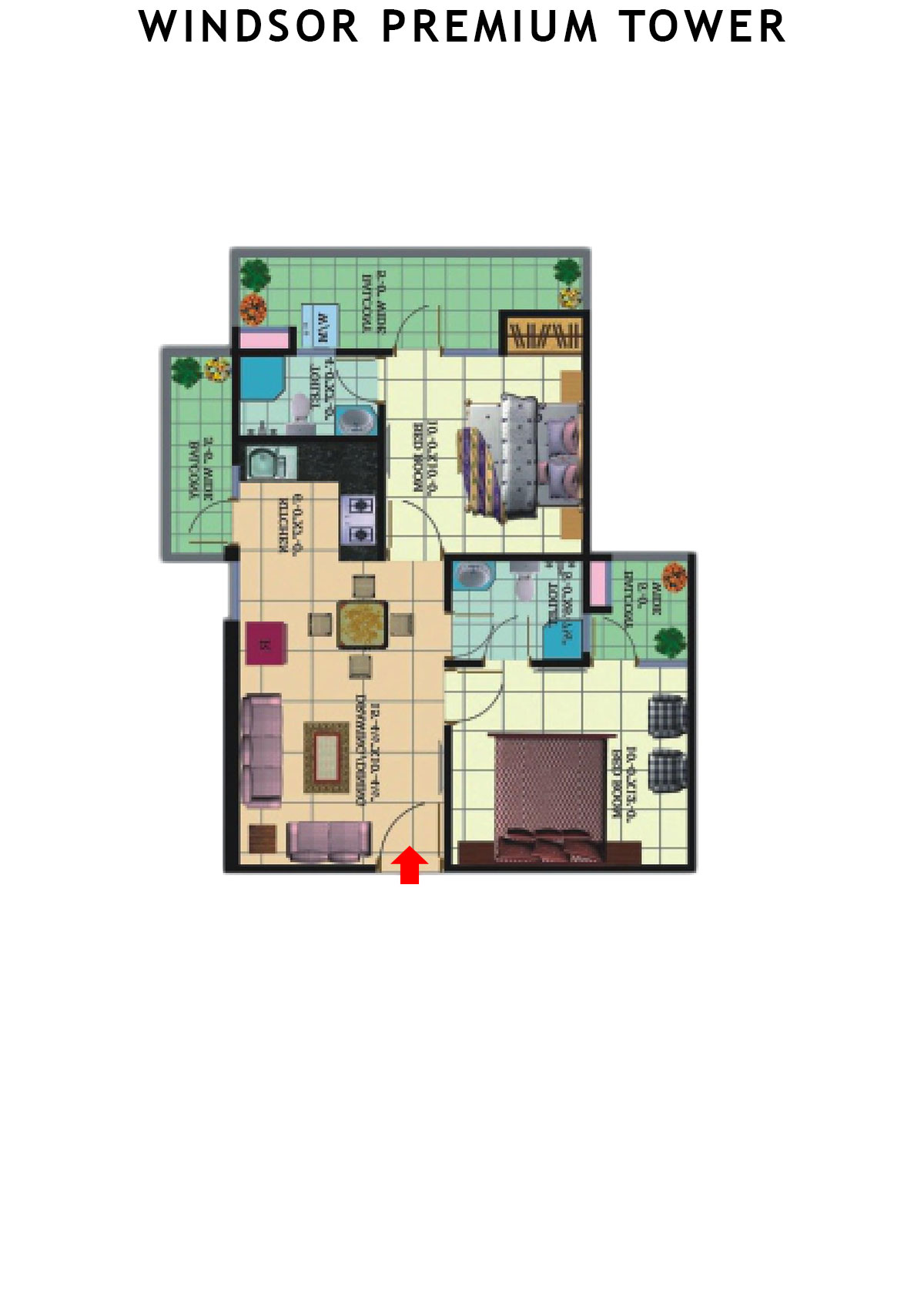 Windsor Premium Tower Tower H Unit 8 (Type 2) Floor Plan
