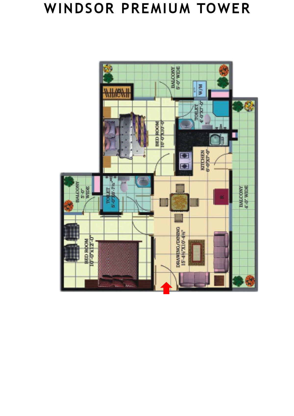 Windsor Premium Tower Tower H Unit 9 (Type 1) Floor Plan