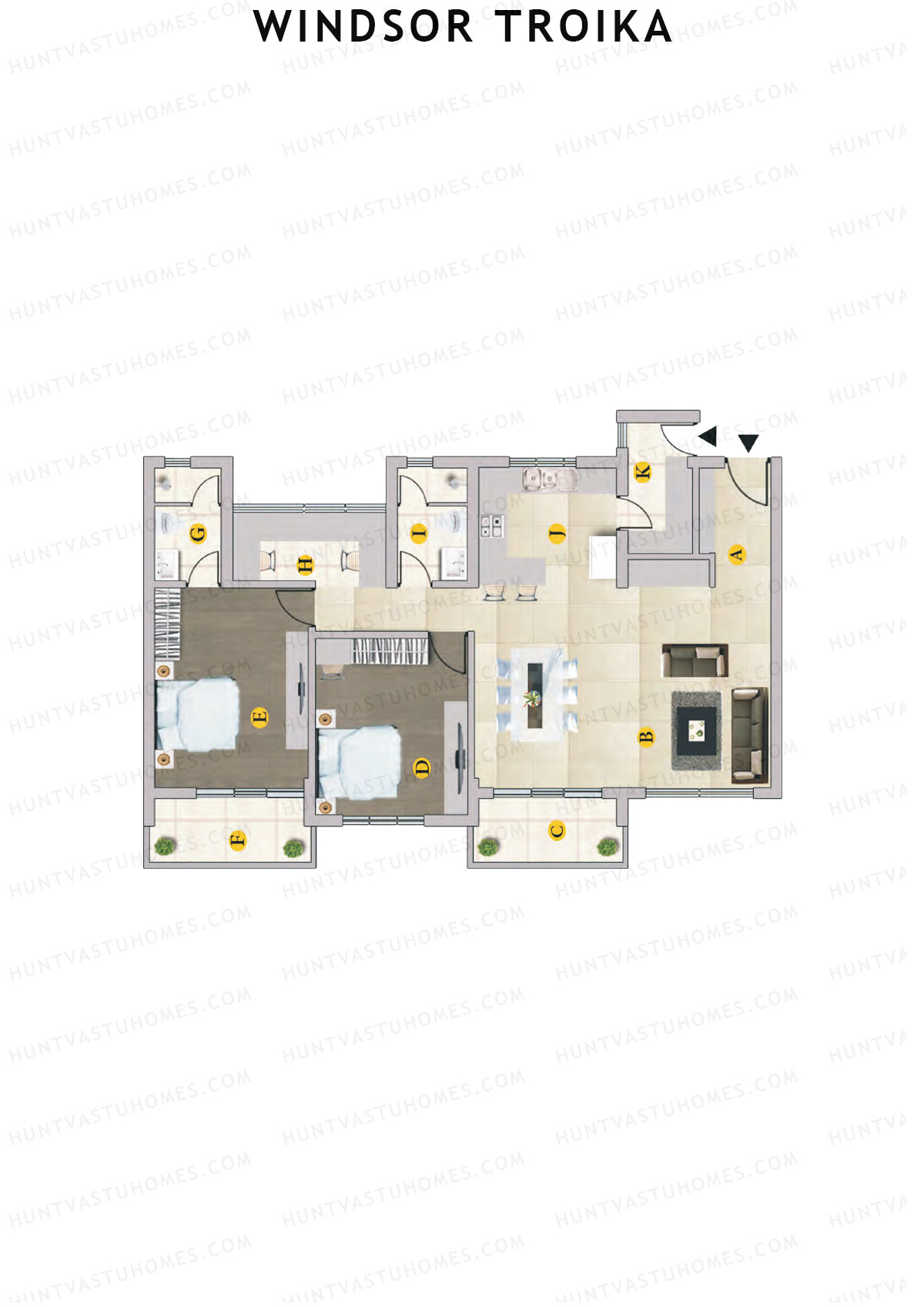 Windsor Troika Wing A Unit 1 (Type B) Floor Plan