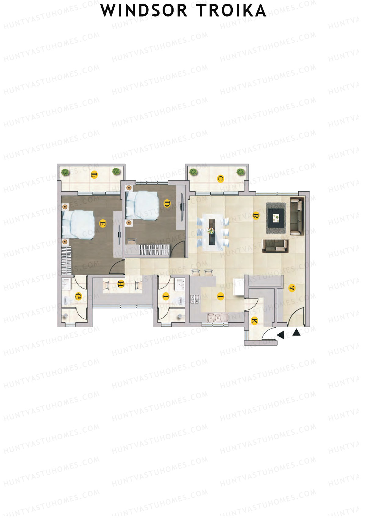 Windsor Troika Wing A Unit 6 (Type B) Floor Plan