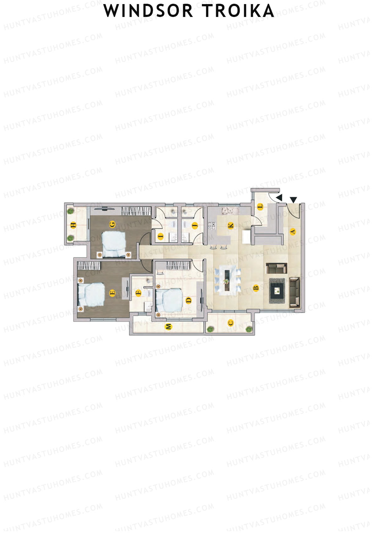 Windsor Troika Wing A Unit 8 (Type A) Floor Plan