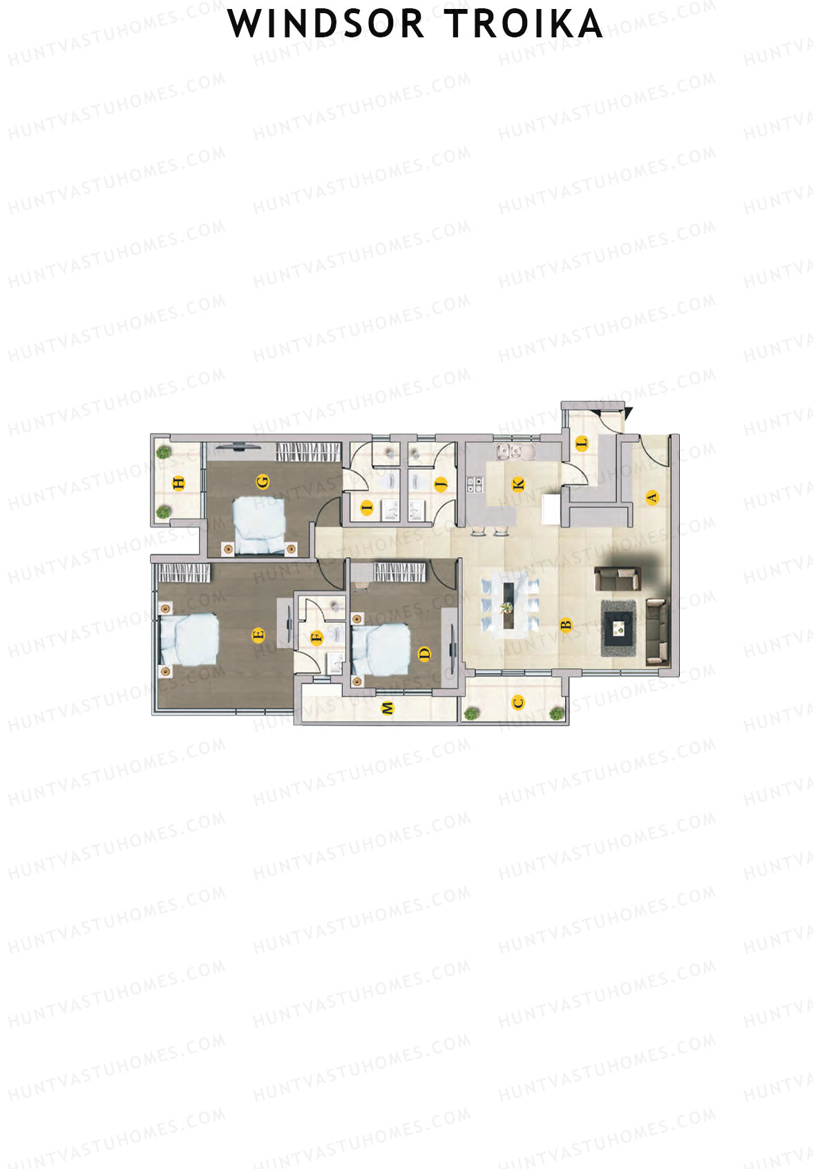 Windsor Troika Wing A Unit 8 (Type B) Floor Plan