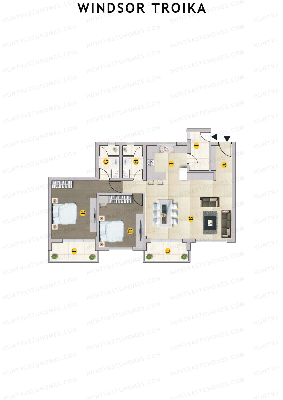 Windsor Troika Wing A Unit 9 (Type A) Floor Plan