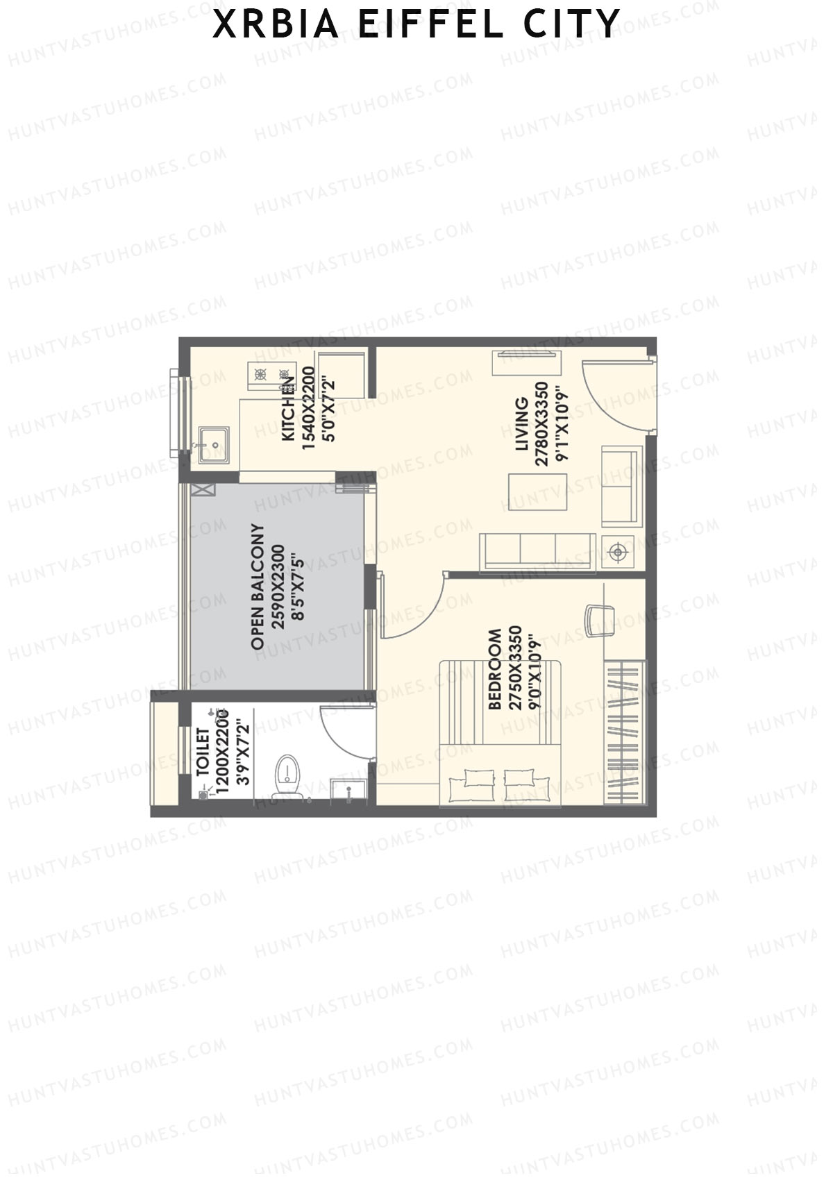 Xrbia Eiffel City Tower C5 Unit 1 Floor Plan