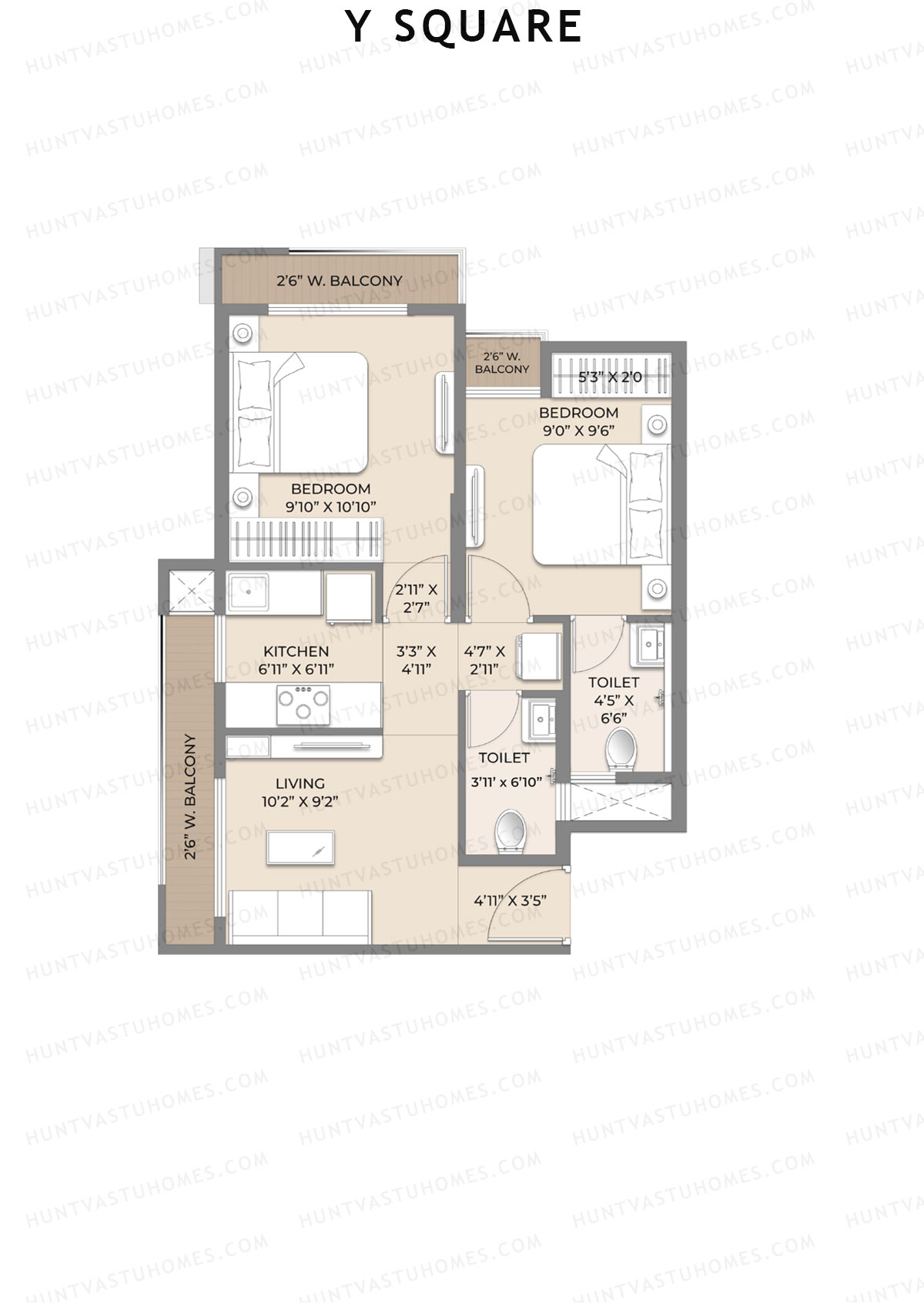 Y Square Wing A Unit 2 Floor Plan