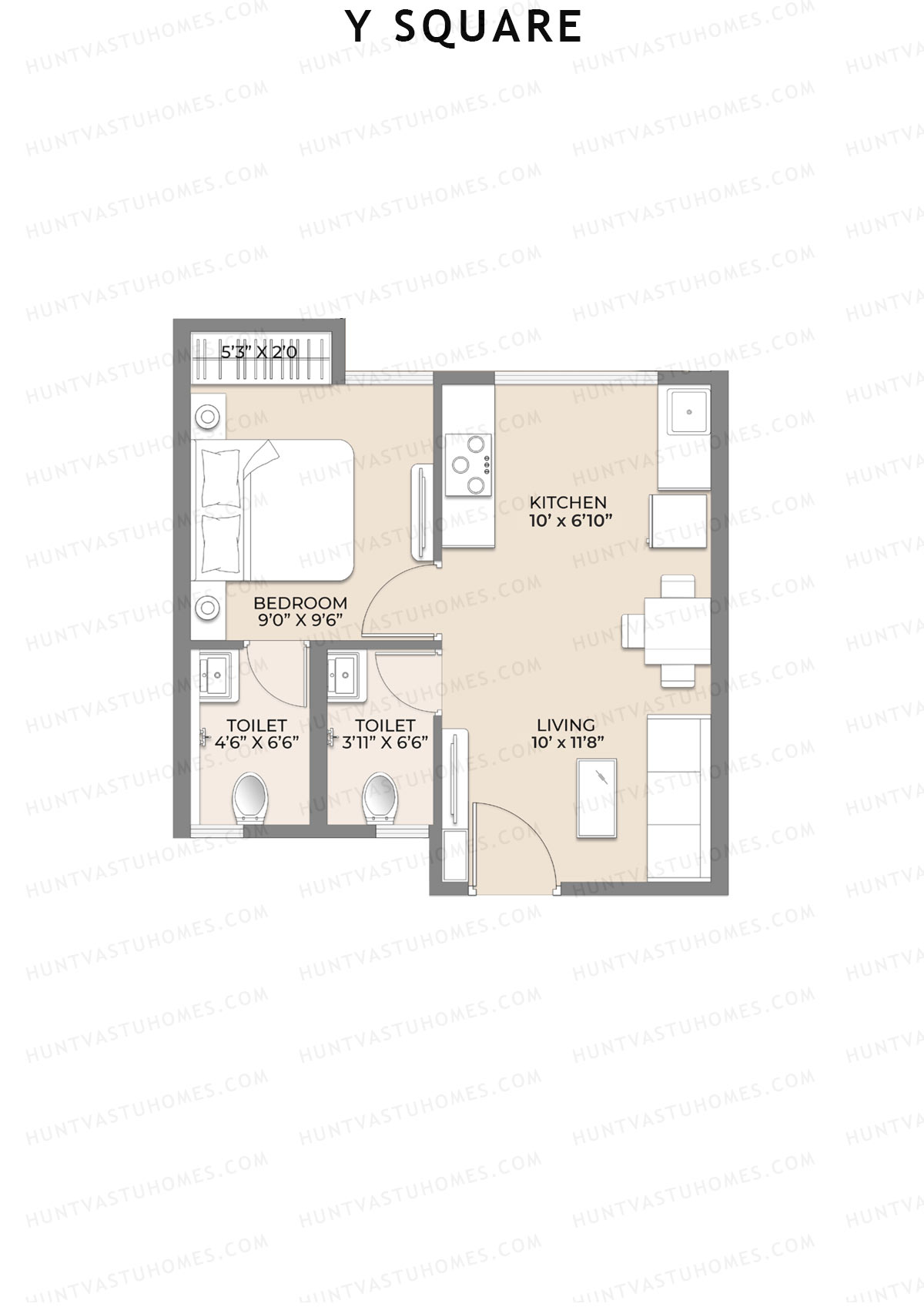 Y Square Wing A Unit 3 Floor Plan