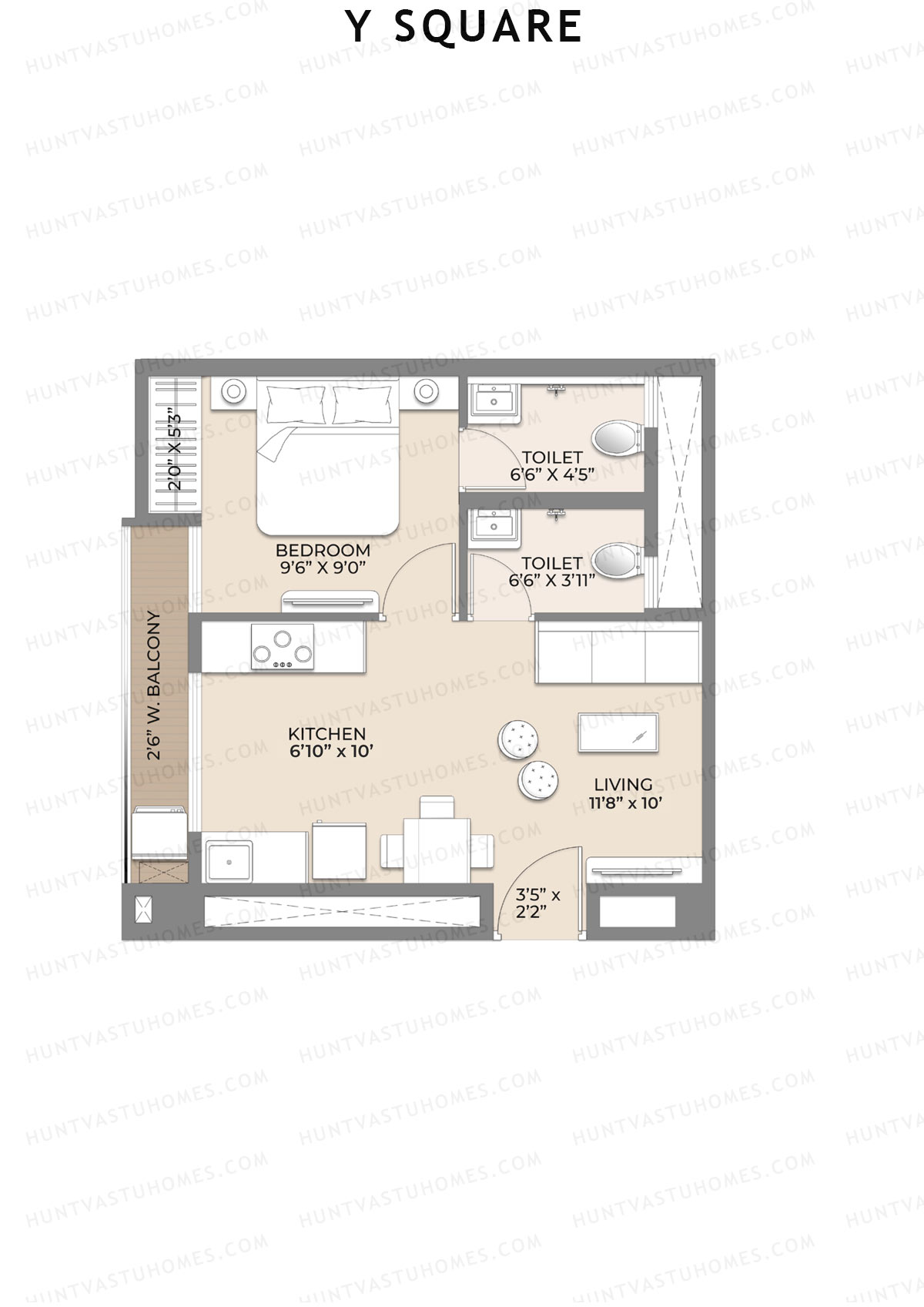 Y Square Wing B Unit 12 Floor Plan