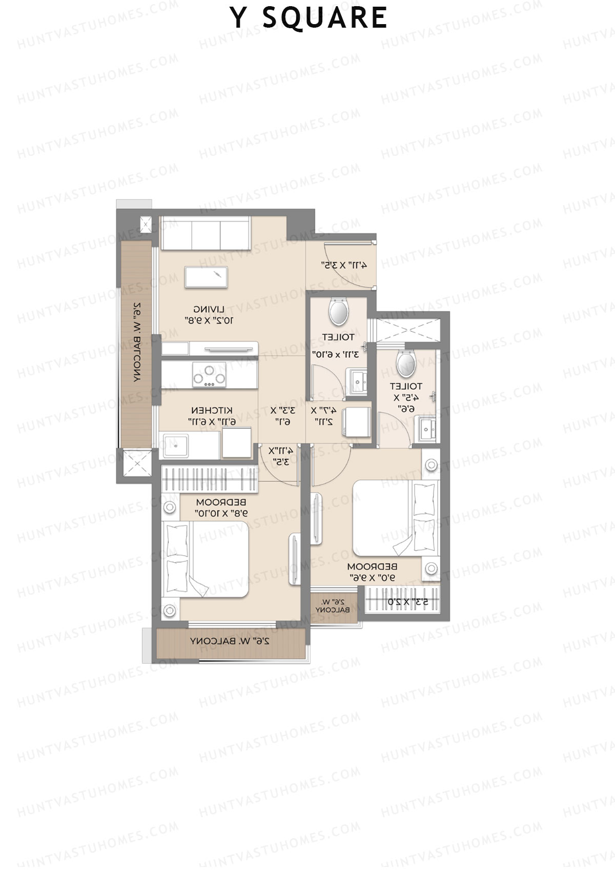 Y Square Wing B Unit 13 Floor Plan