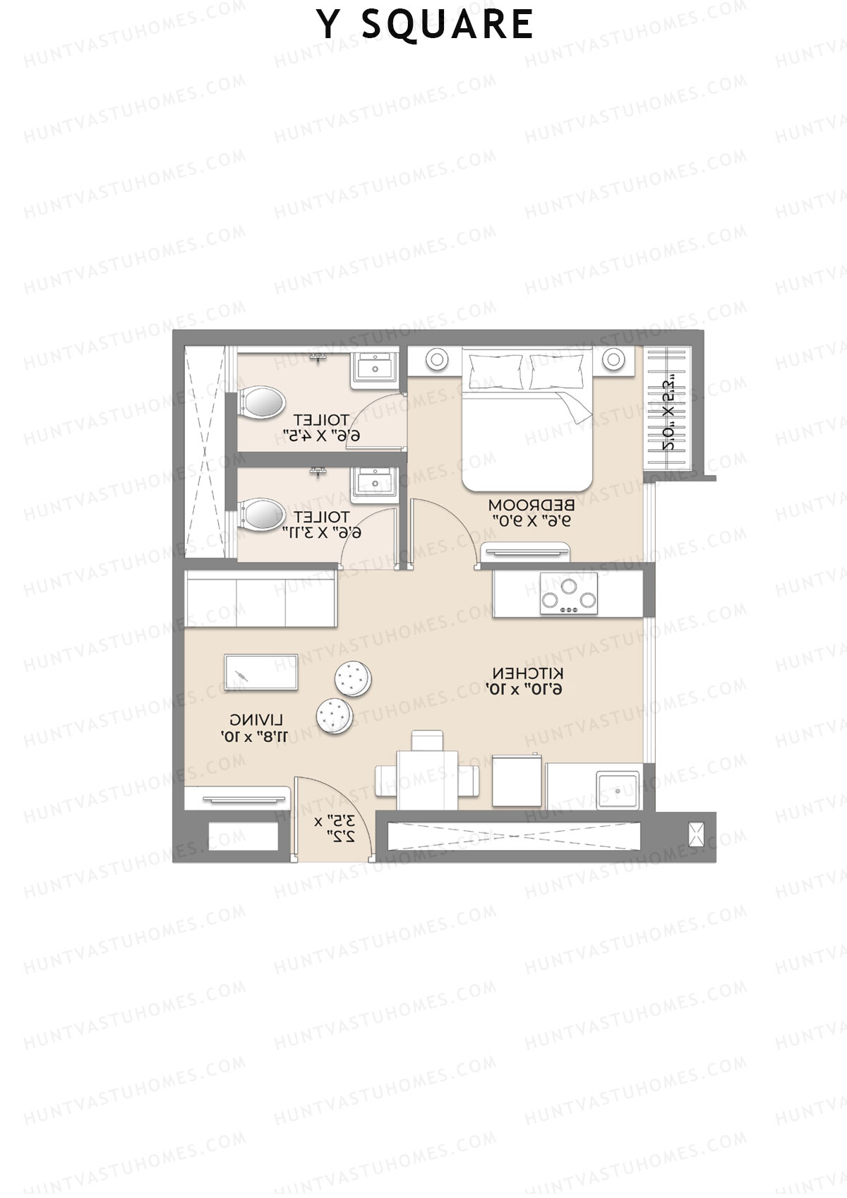 Y Square Wing B Unit 19 Floor Plan