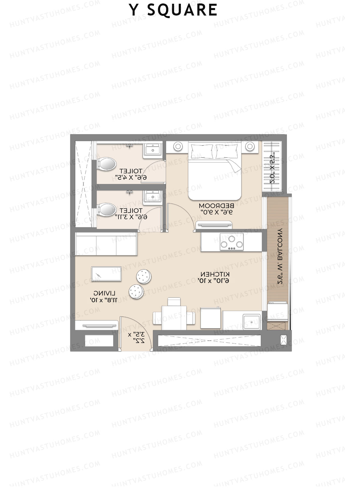 Y Square Wing B Unit 19 Floor Plan