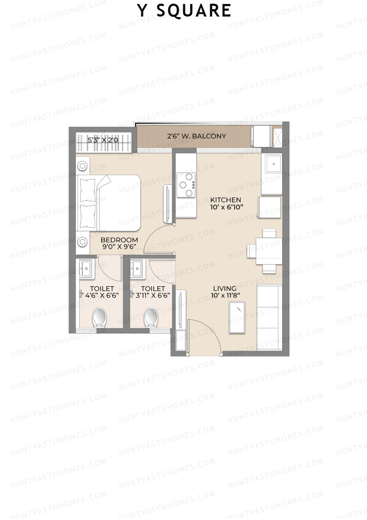 Y Square Wing B Unit 6 Floor Plan