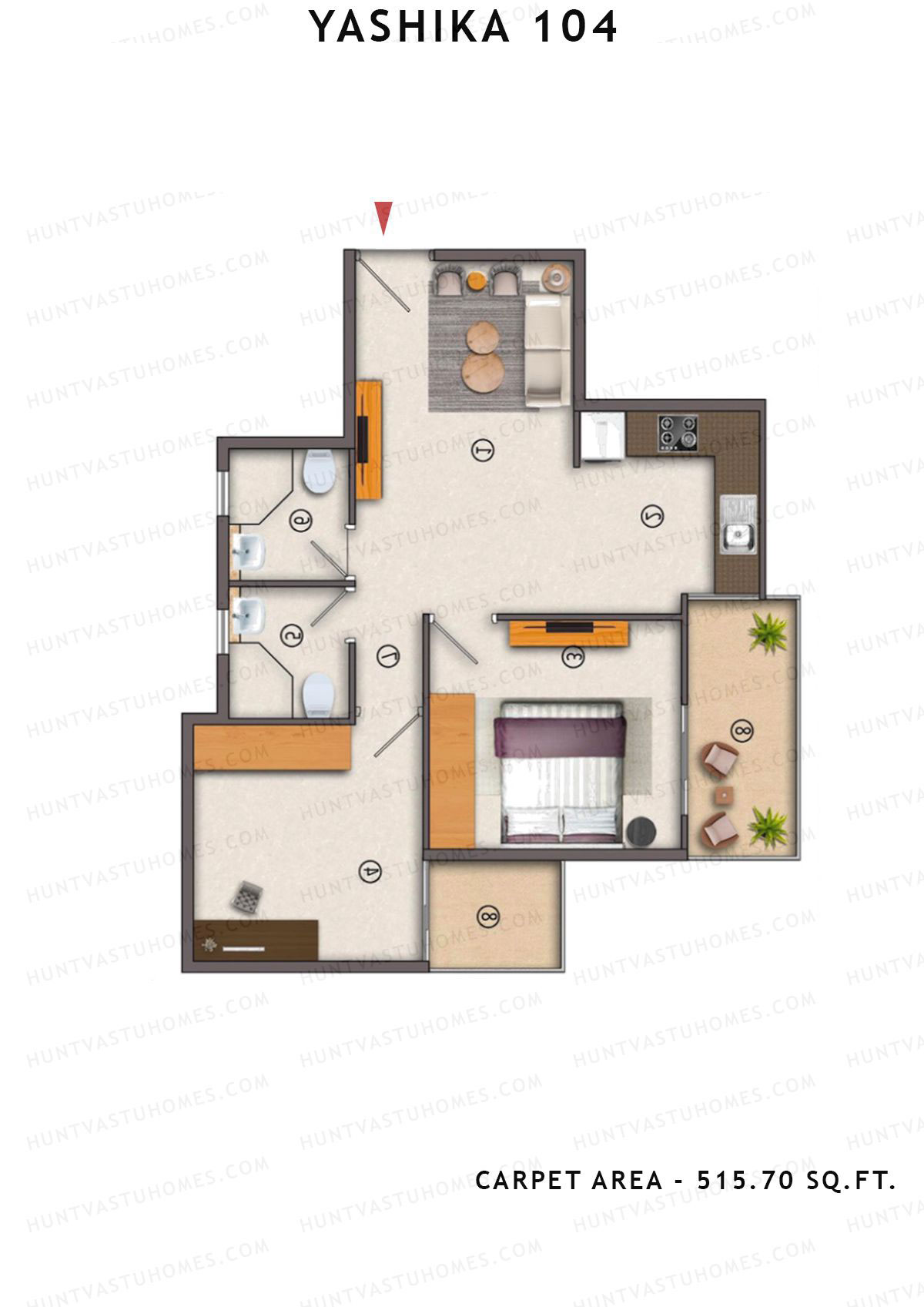 Yashika 104 Tower 5 Unit 3 (Type 6) Floor Plan