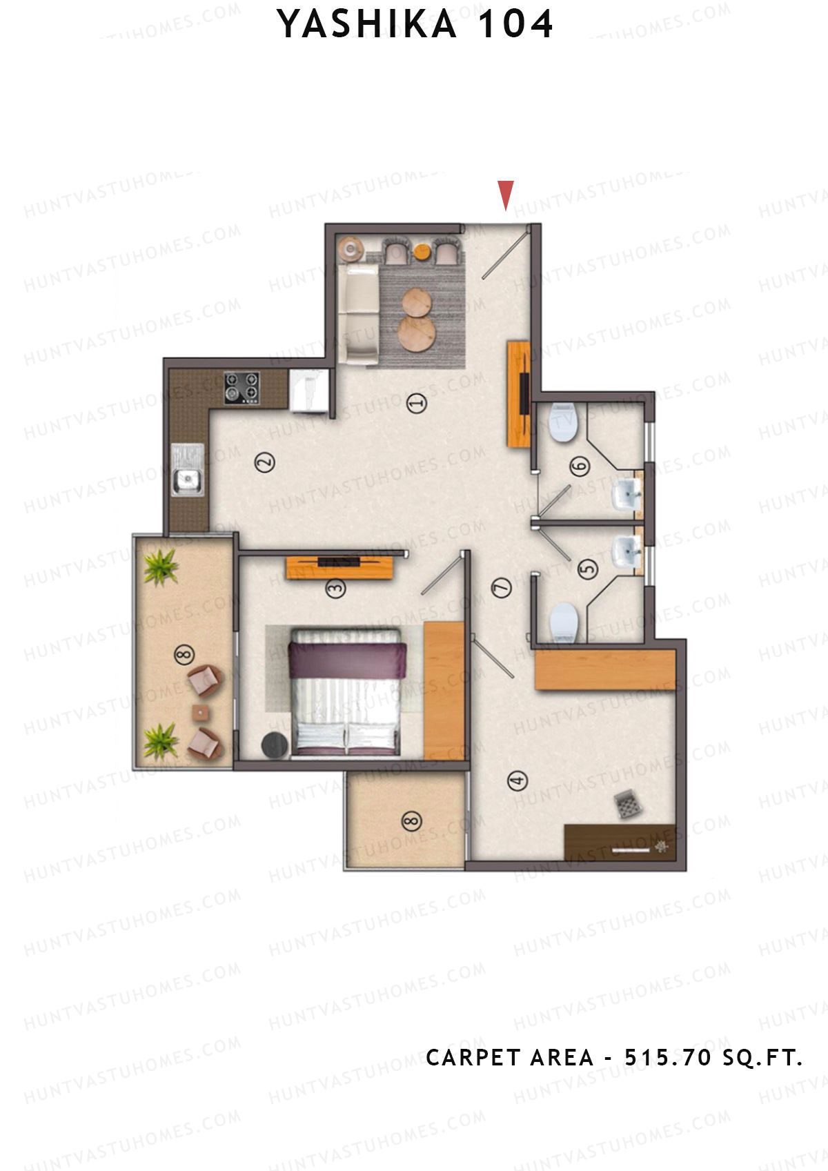 Yashika 104 Tower 5 Unit 4 (Type 6) Floor Plan