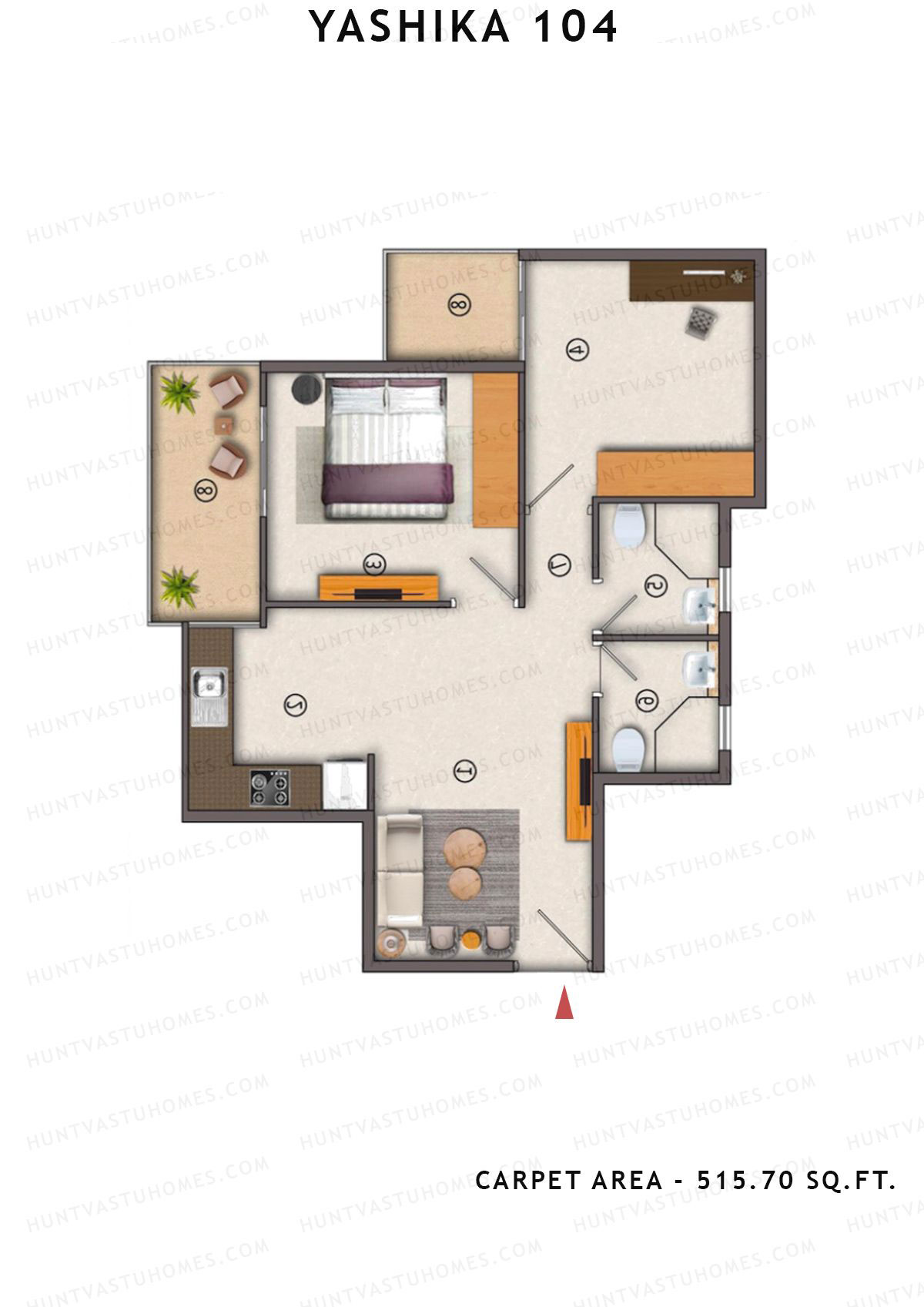 Yashika 104 Tower 6 Unit 7 (Type 6) Floor Plan