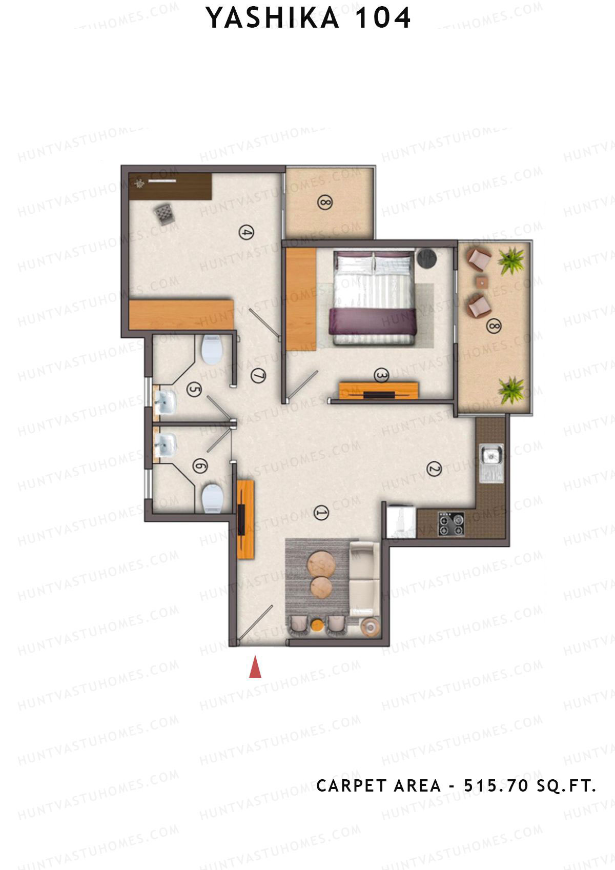 Yashika 104 Tower 6 Unit 8 (Type 6) Floor Plan