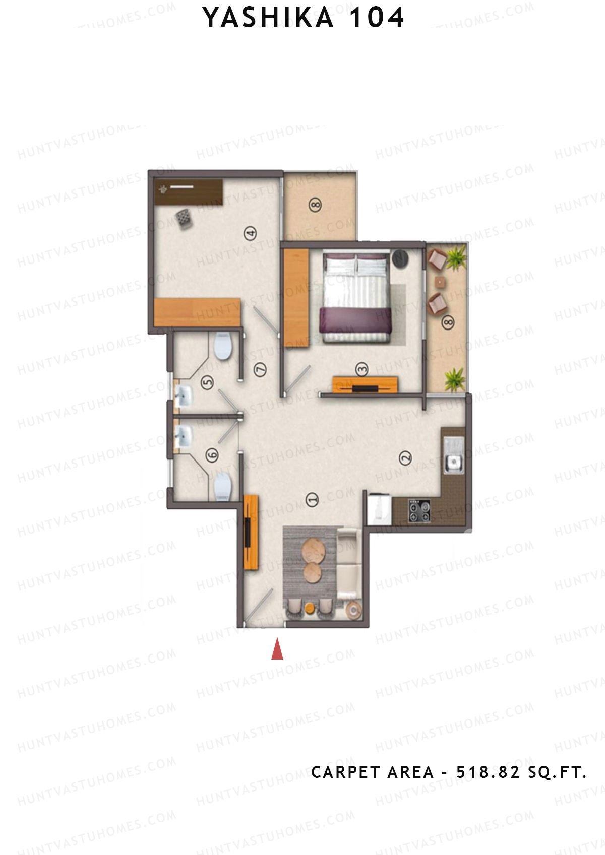 Yashika 104 Tower 7 Unit 1 (Type 7) Floor Plan