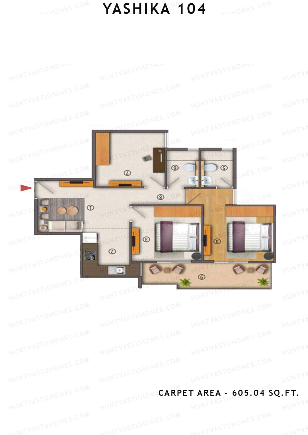 Yashika 104 Tower 2 Unit 4 (Type 3) Floor Plan