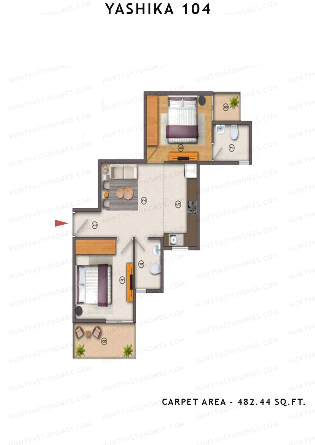 Yashika 104 Tower 7 Unit 2 (Type 7) Floor Plan
