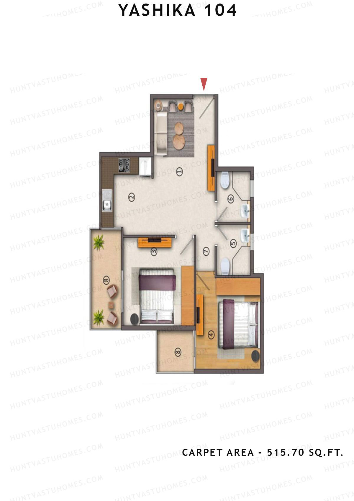 Yashika 104 Tower 7 Unit 3 (Type 5) Floor Plan