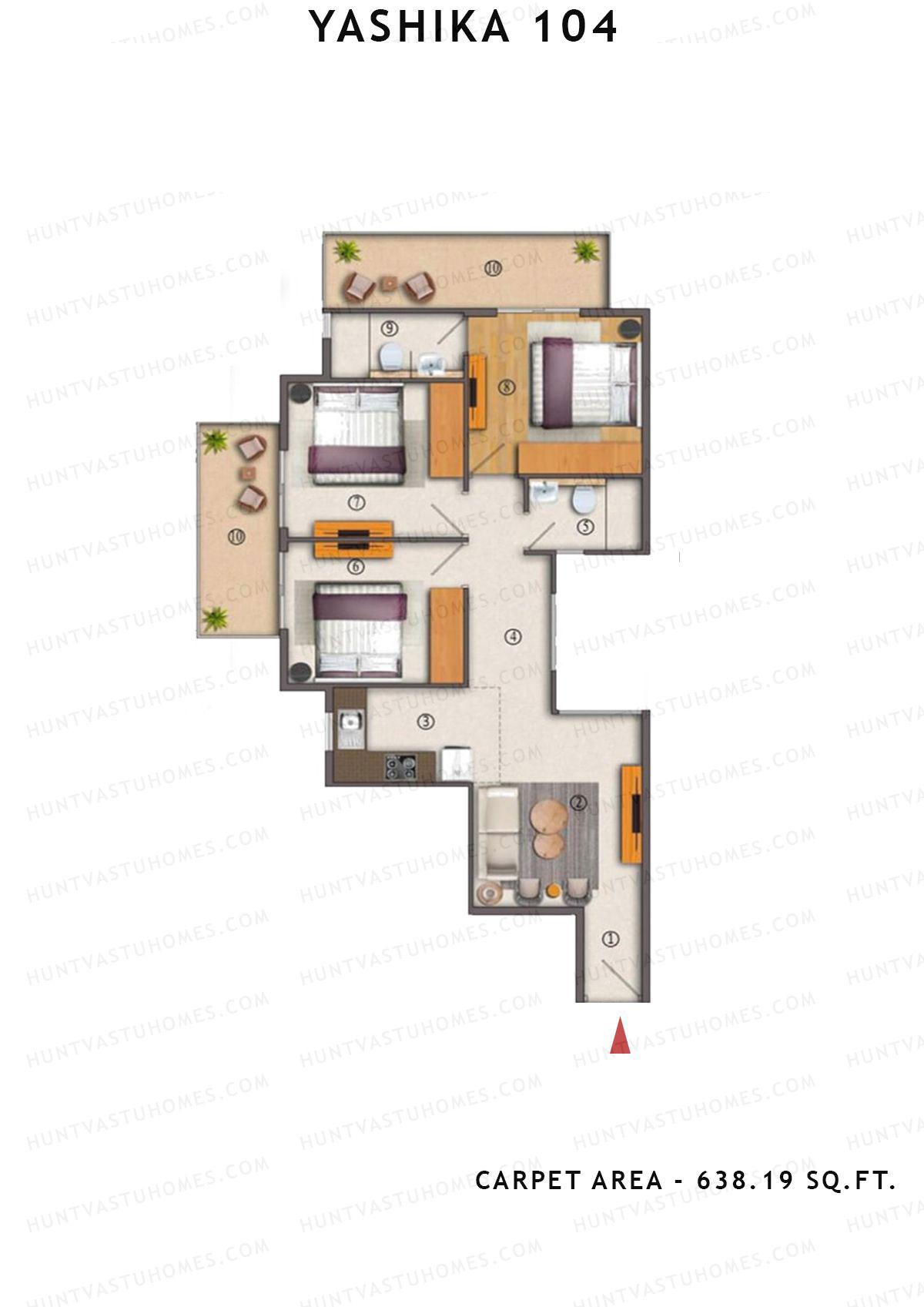 Yashika 104 Tower 1 Unit 1 (Type 1) Floor Plan