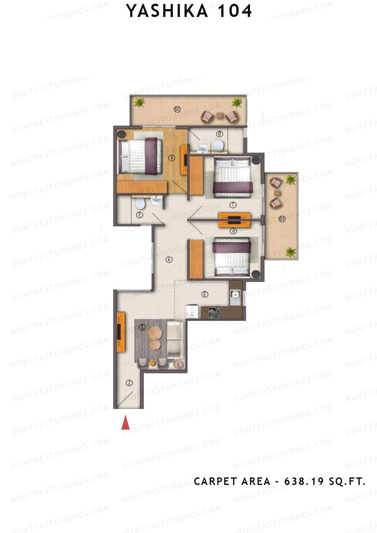 Yashika 104 Tower 1 Unit 2 (Type 1) Floor Plan