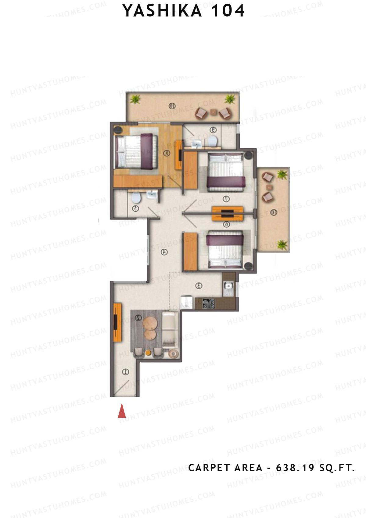 Yashika 104 Tower 2 Unit 2 (Type 1) Floor Plan