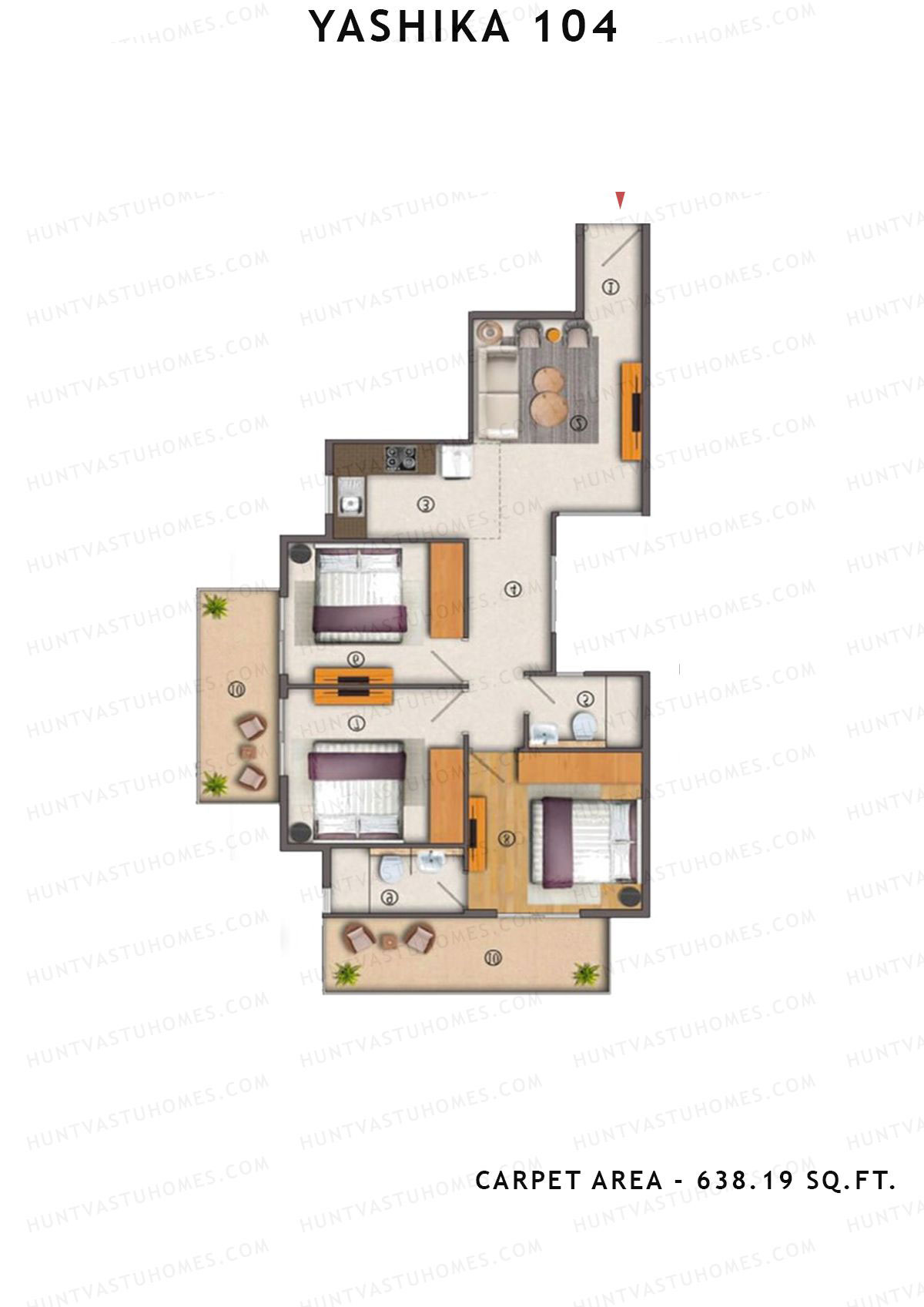 Yashika 104 Tower 2 Unit 6 (Type 1) Floor Plan