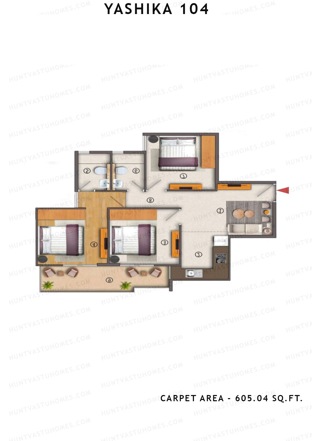 Yashika 104 Tower 4 Unit 7 (Type 2) Floor Plan