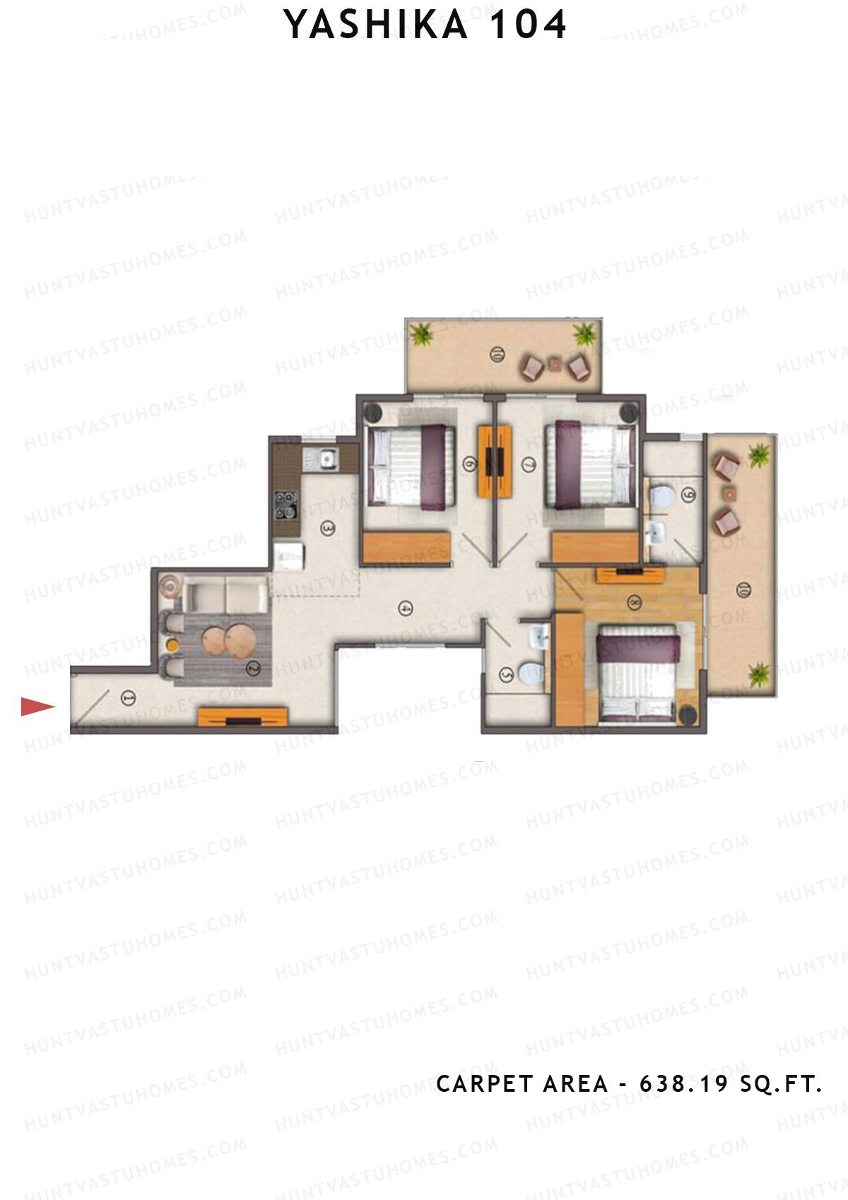 Yashika 104 Tower 5 Unit 1 (Type 1) Floor Plan