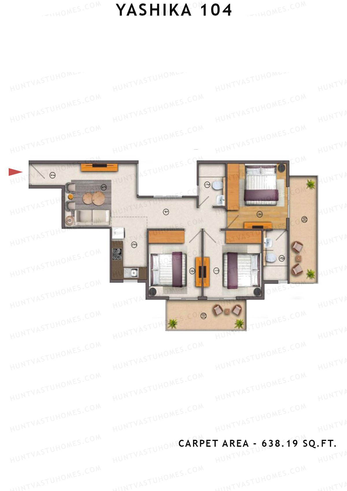 Yashika 104 Tower 5 Unit 2 (Type 1) Floor Plan