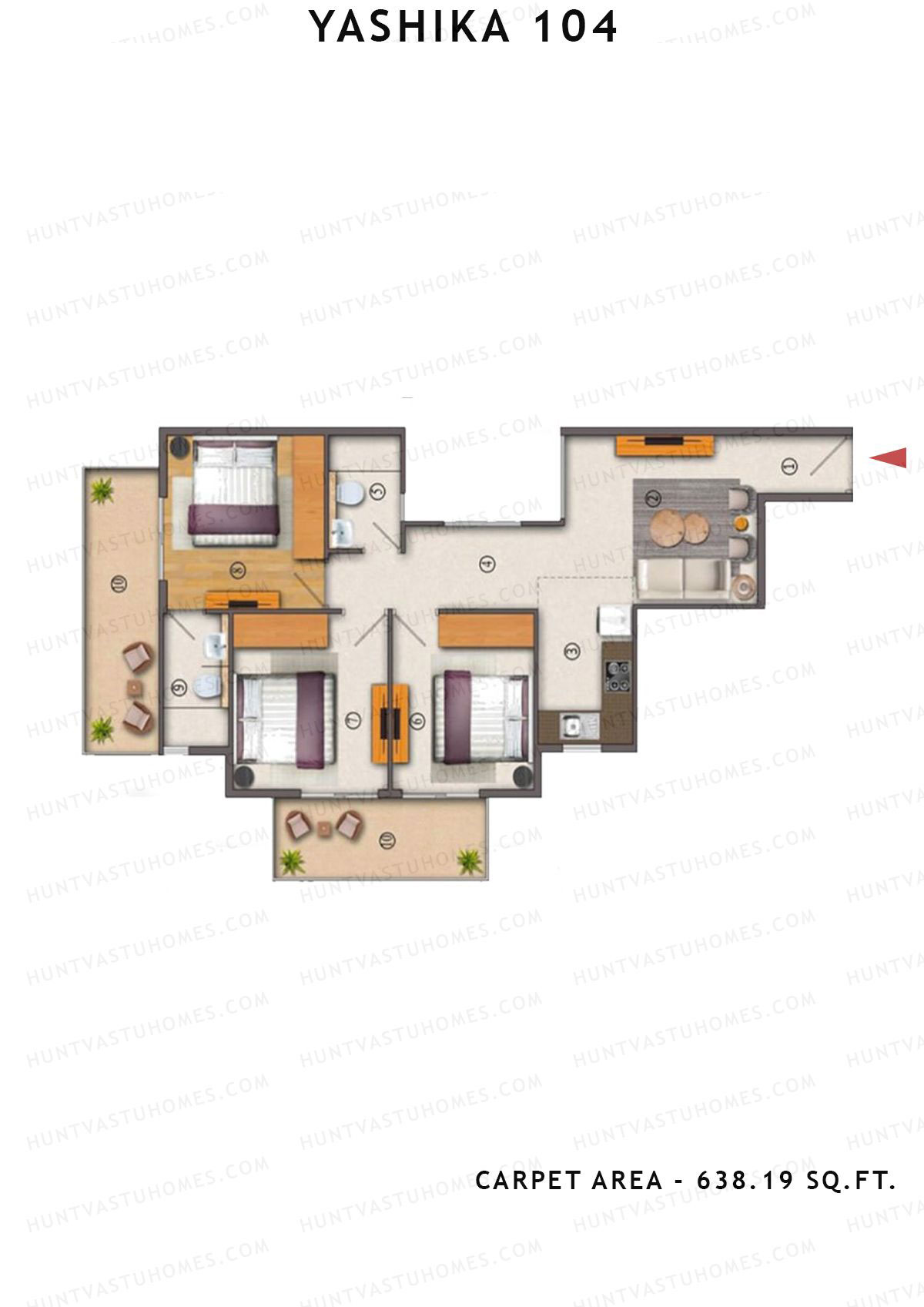 Yashika 104 Tower 5 Unit 5 (Type 1) Floor Plan