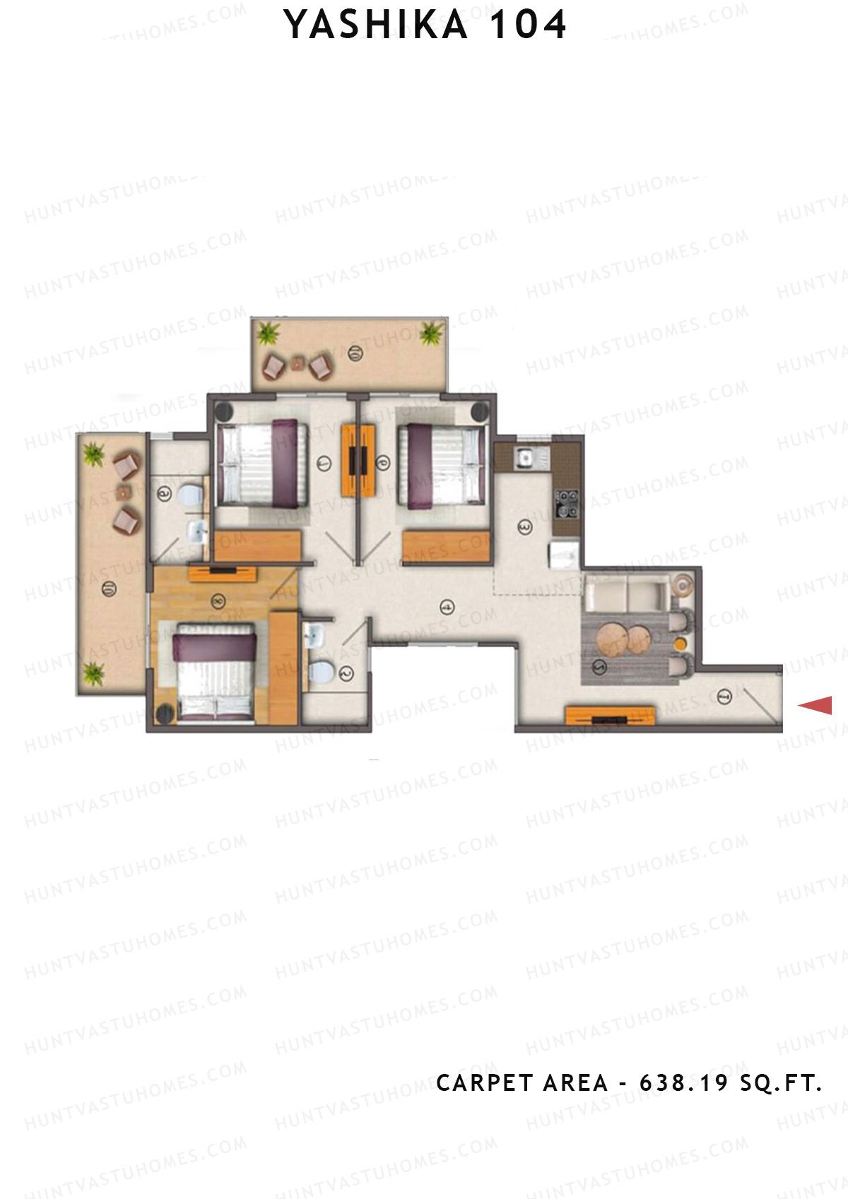 Yashika 104 Tower 5 Unit 6 (Type 1) Floor Plan