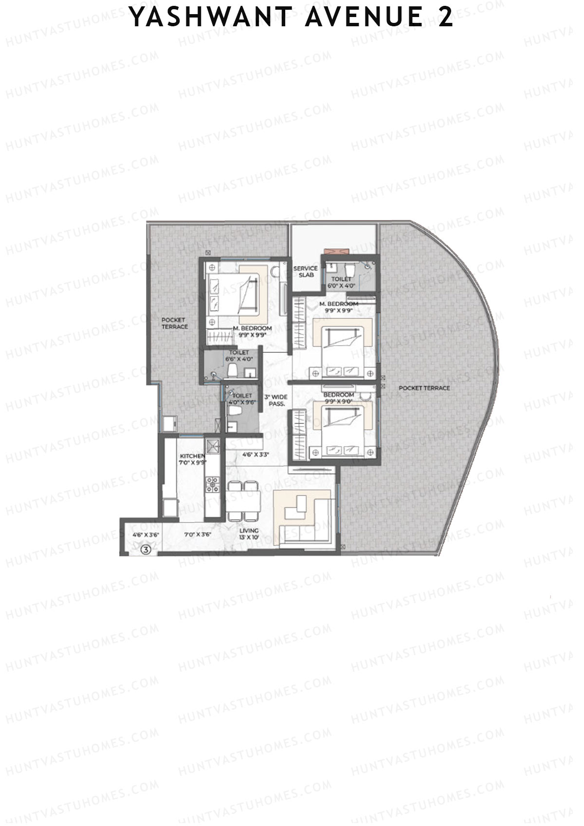 Yashwant Avenue 2 Tower 1 Unit 3 Floor Plan