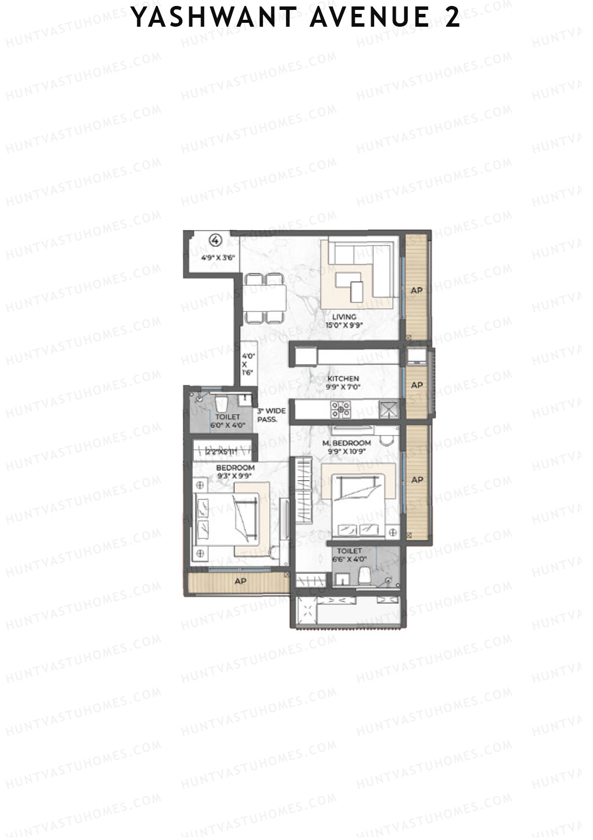 Yashwant Avenue 2 Tower 1 Unit 4 Floor Plan