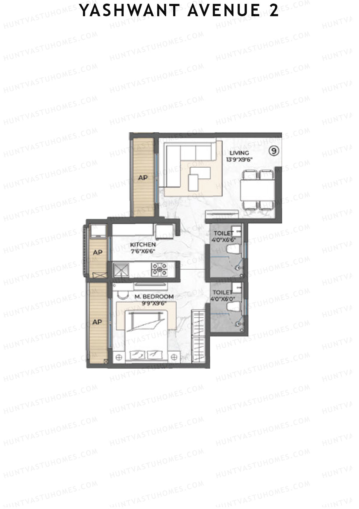Yashwant Avenue 2 Tower 1 Unit 9 Floor Plan
