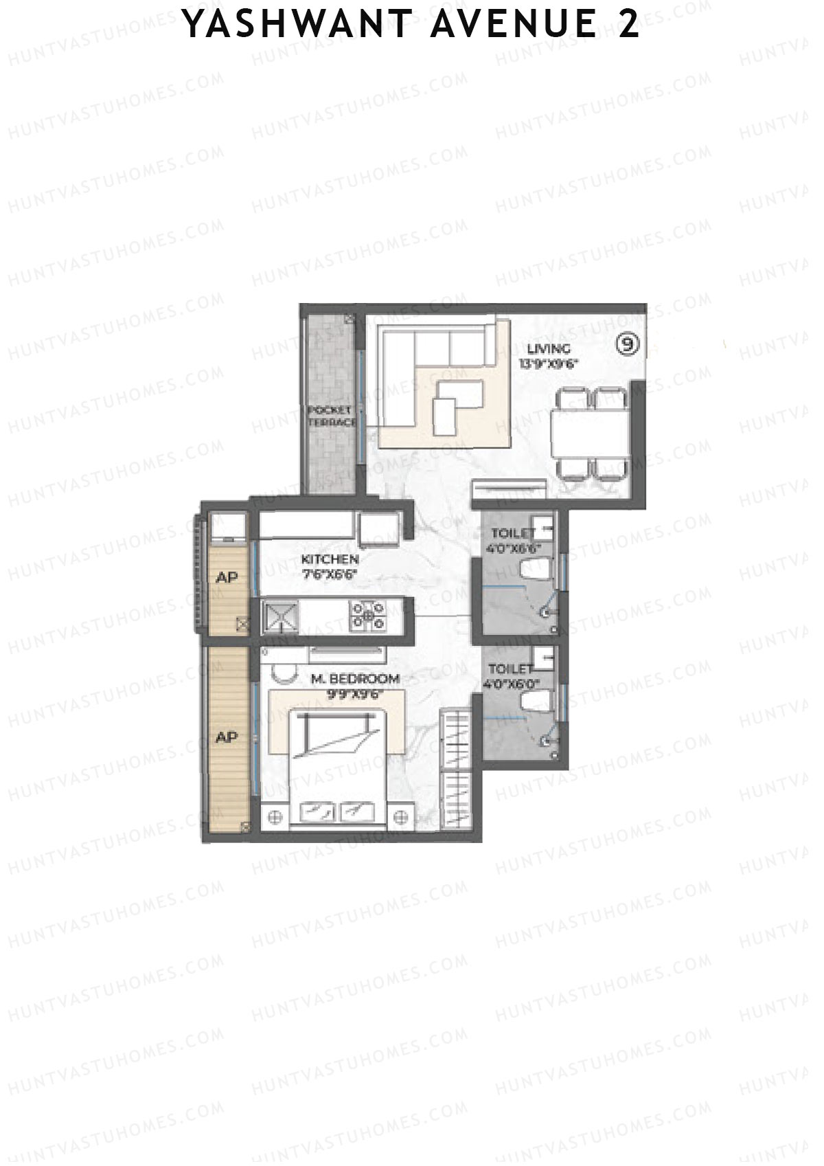 Yashwant Avenue 2 Tower 1 Unit 9 Floor Plan