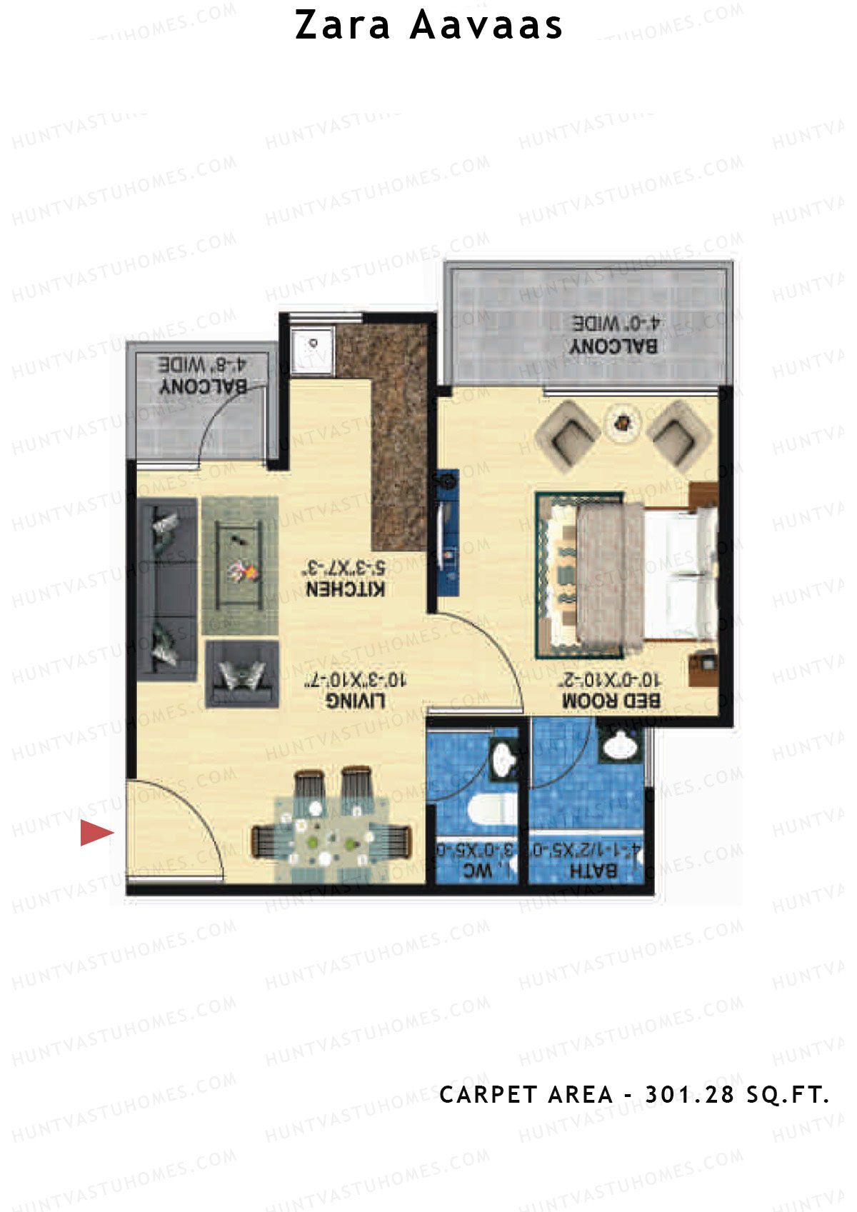 Zara Aavaas Block 8 Unit 1 Floor Plan