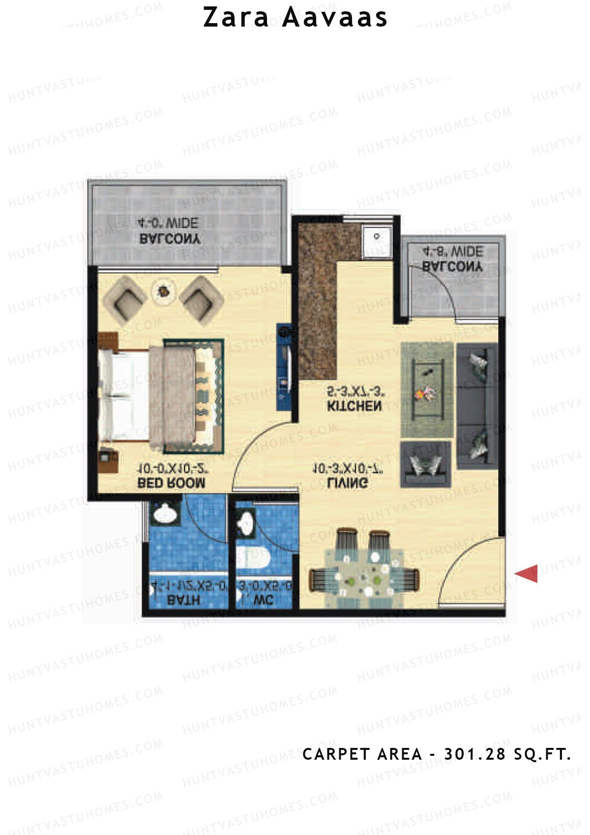 Zara Aavaas Block 9 Unit 4 Floor Plan