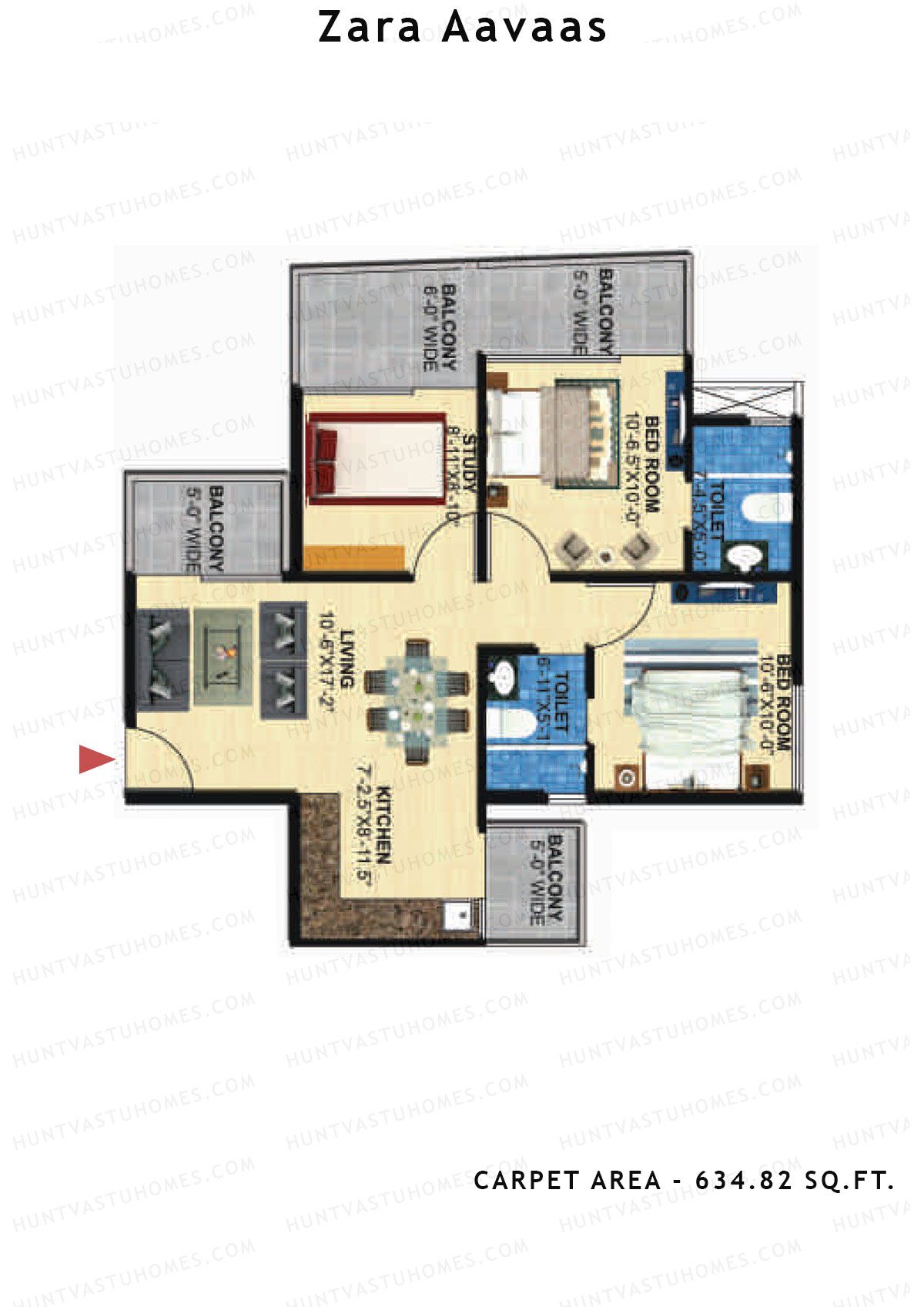 Zara Aavaas Block 19 Unit 1 Floor Plan