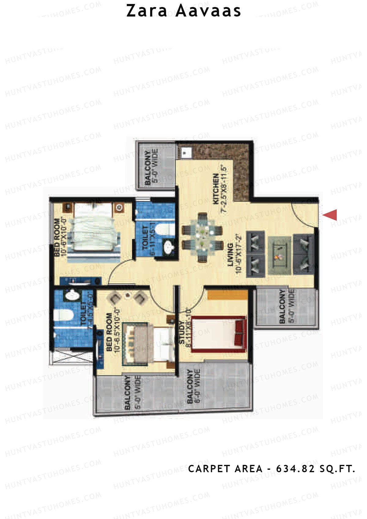 Zara Aavaas Block 19 Unit 3 Floor Plan