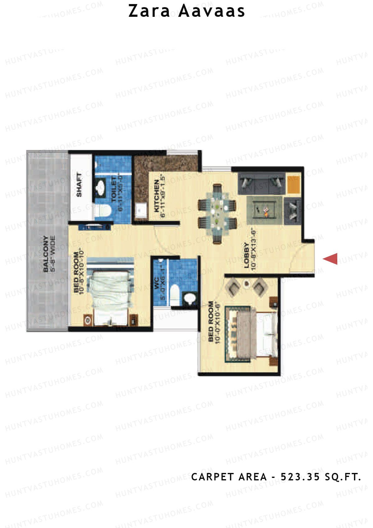 Zara Aavaas Block 2 Unit 4 Floor Plan