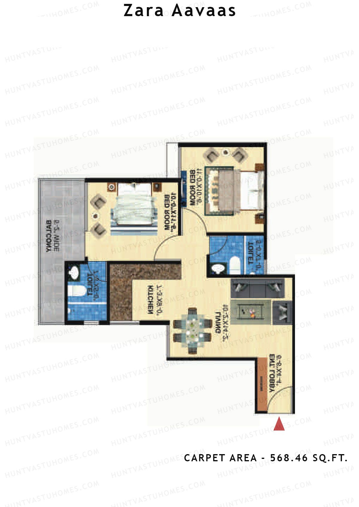 Zara Aavaas Block 3 Unit 1 Floor Plan
